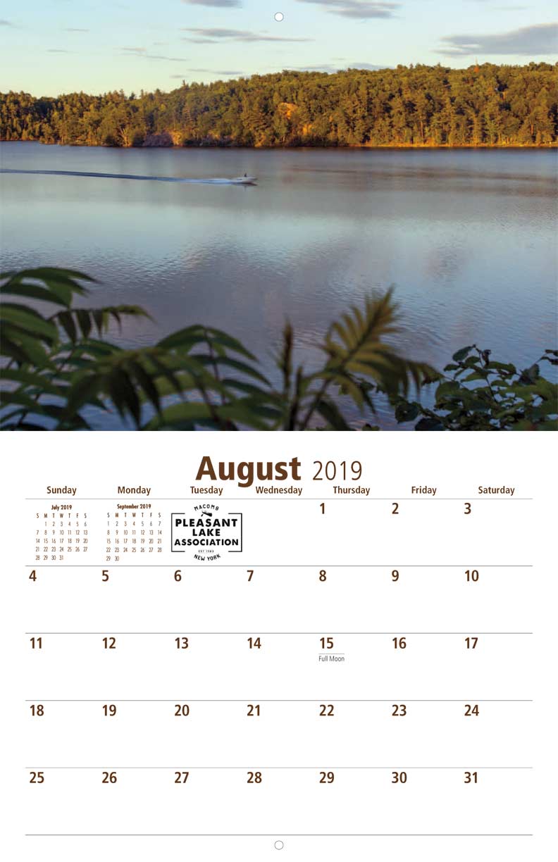 Pleasant Lake Association 2019 Calendar Fundraising