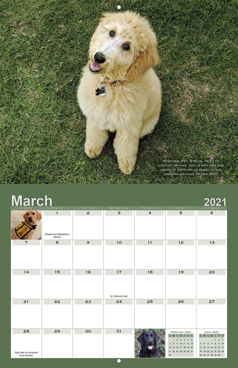Guide Dogs of America Pawsitivity 2021 Calendar