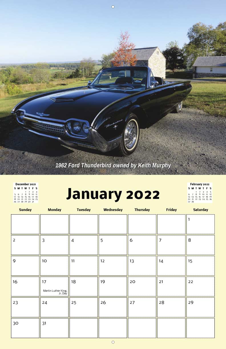 NJ Region AACA 2021 Calendar Fundraising