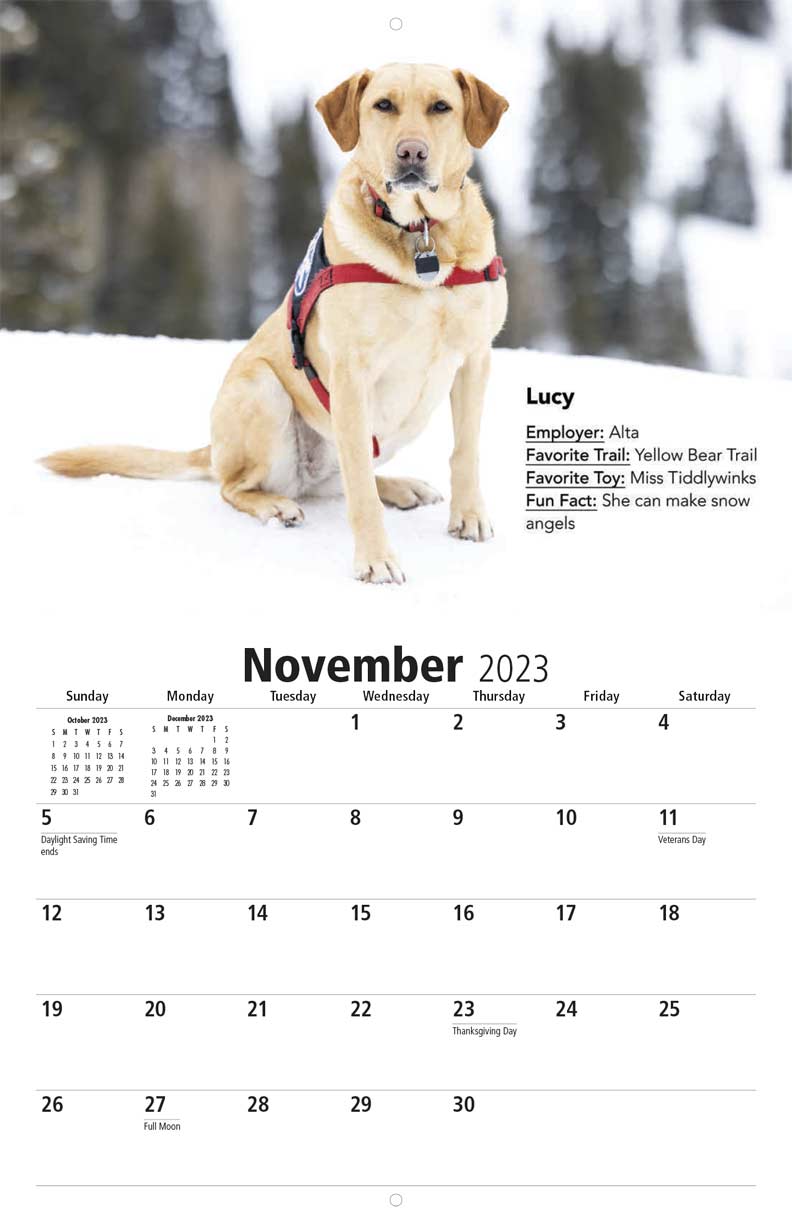 Wasatch Backcountry Rescue 2023 Calendar Fundraising