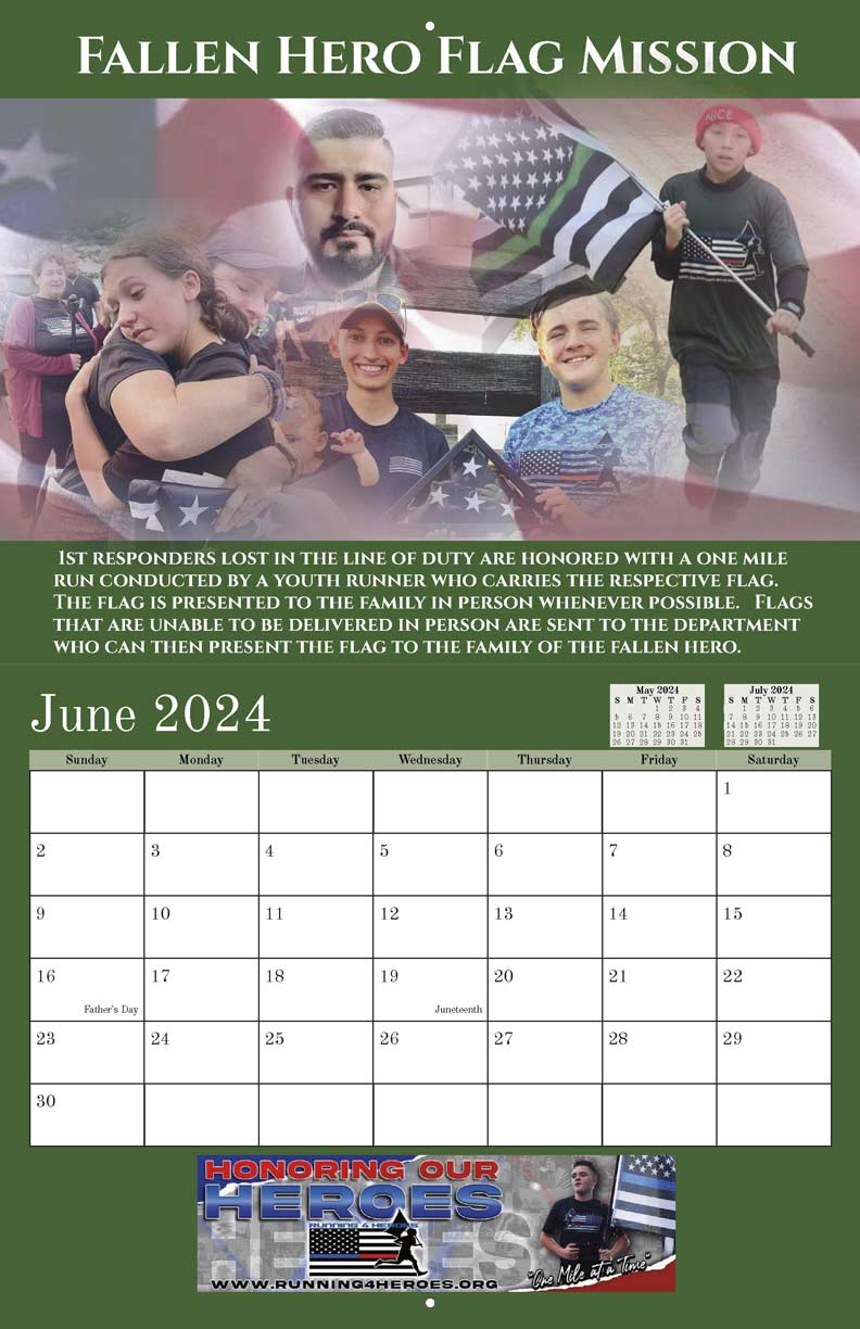 Running 4 Heroes 2024 Calendar Yearbox Calendars