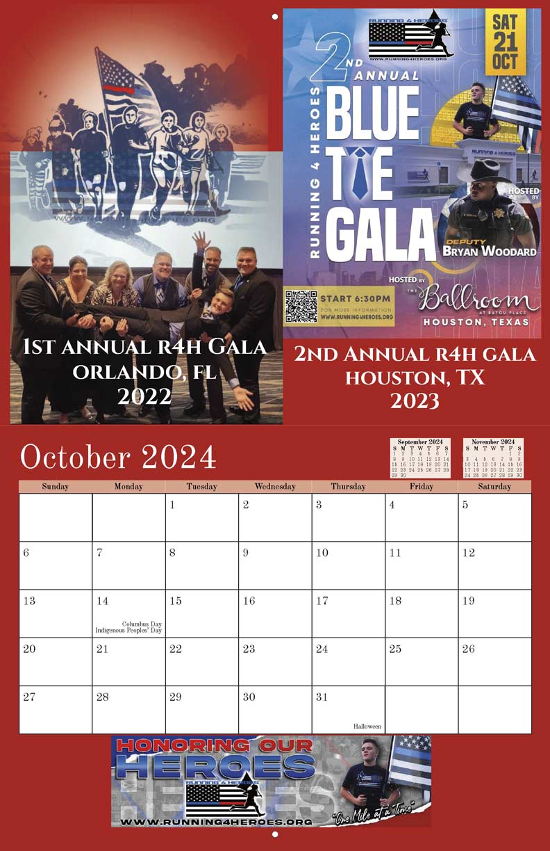 Running 4 Heroes 2024 Calendar Yearbox Calendars