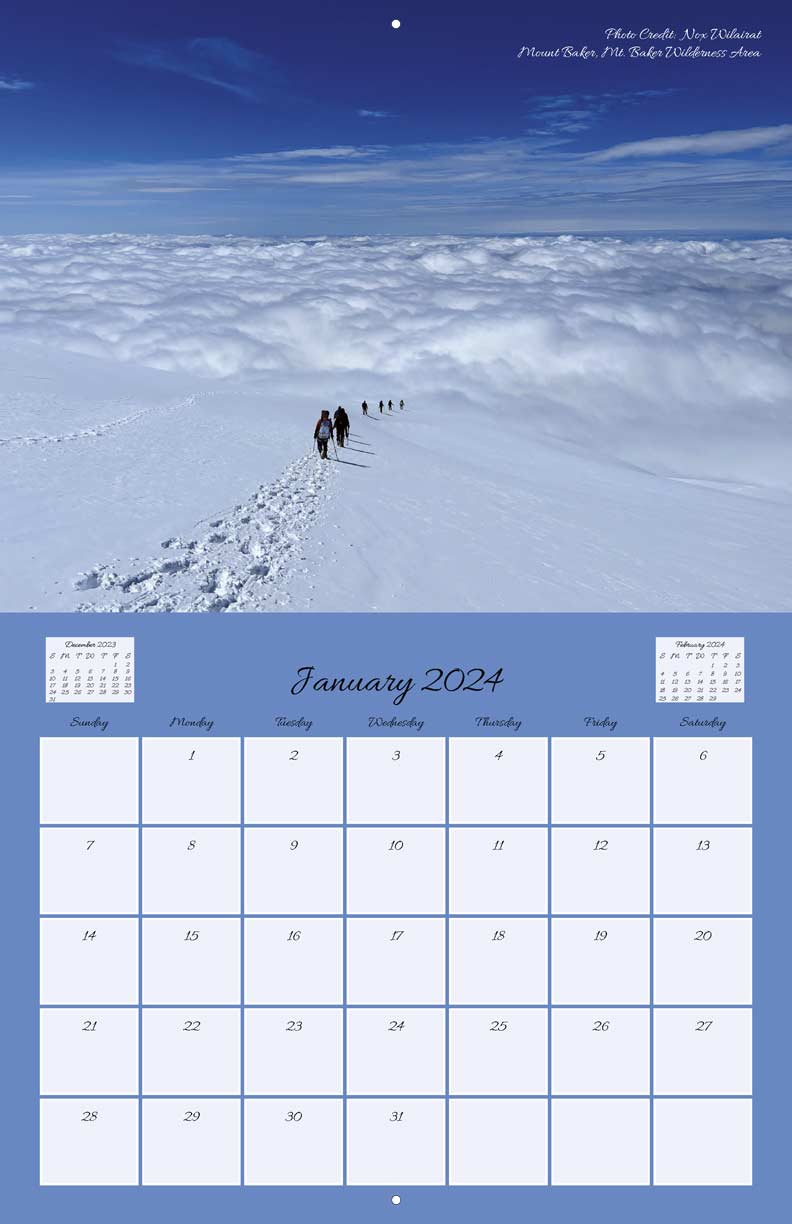 Washington Hikers And Climbers 2024 Calendar Yearbox Calendars   Washington Hikers And Climbers 2024 Calendar January 